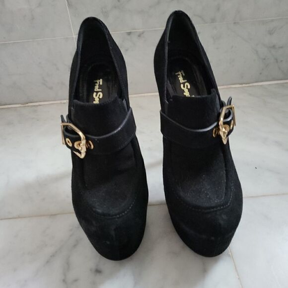 Fred Segal Black Suede Shoes Size 8 - Picture 1 of 5